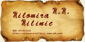 Milomira Milinić vizit kartica